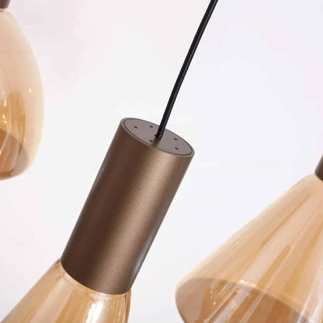 Searchlight Hanglamp Cannes 6L - Latte/Amber