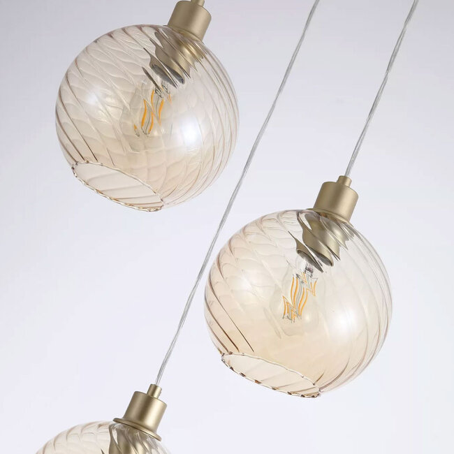 Searchlight Hanglamp Radiance 3L Rond - Goud/Champagne