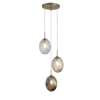 Searchlight Hanglamp Whirl 3L Rond - Goud/Multicolor