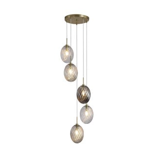 Searchlight Hanglamp Whirl 5L Rond - Goud/Multicolor