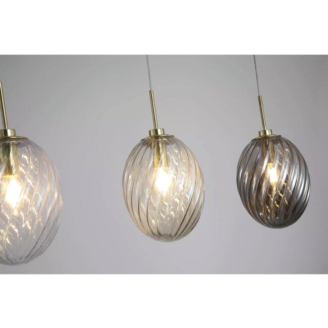 Searchlight Hanglamp Whirl 3L - Goud/Multicolor