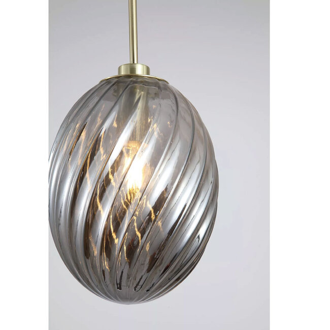 Searchlight Hanglamp Whirl 1L - Goud/Rookglas