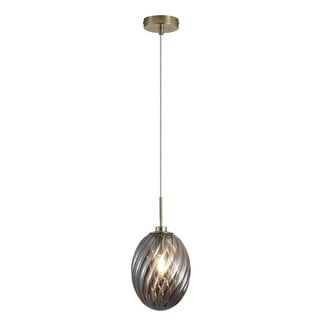 Searchlight Hanglamp Whirl 1L - Goud/Rookglas