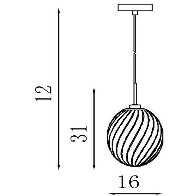 Searchlight Hanglamp Whirl 1L - Goud/Champagne