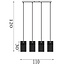 Searchlight Hanglamp Swizzle 4L - Zwart/Rookglas