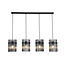 Searchlight Hanglamp Swizzle 4L - Zwart/Rookglas