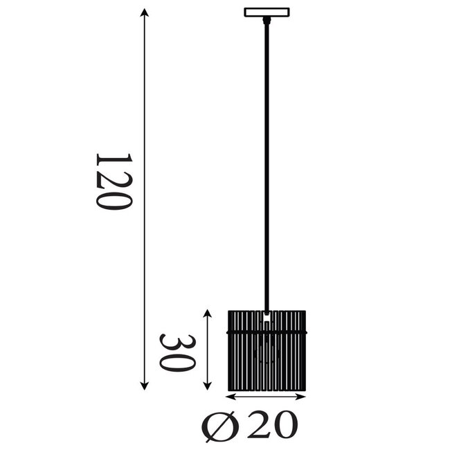 Searchlight Hanglamp Swizzle 1L - Zwart/Rookglas