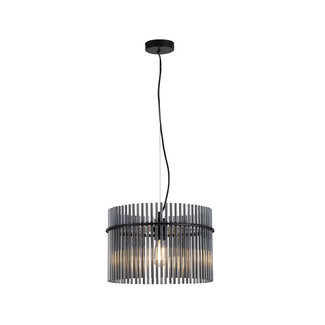Searchlight Hanglamp Swizzle 1L XL - Zwart/Rookglas
