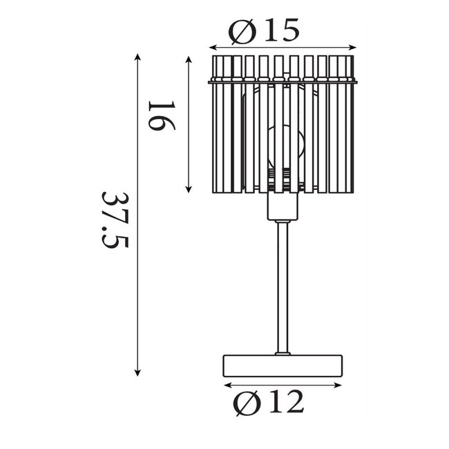 Searchlight Tafellamp Swizzle - Zwart/Rookglas