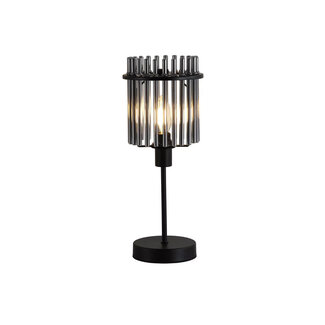 Searchlight Tafellamp Swizzle - Zwart/Rookglas