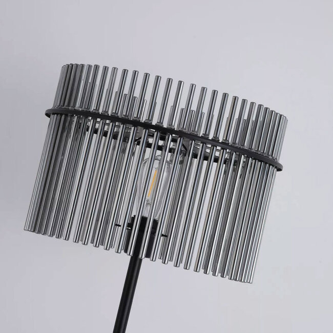 Searchlight Vloerlamp Swizzle - Zwart/Rookglas
