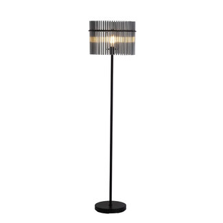 Searchlight Vloerlamp Swizzle - Zwart/Rookglas