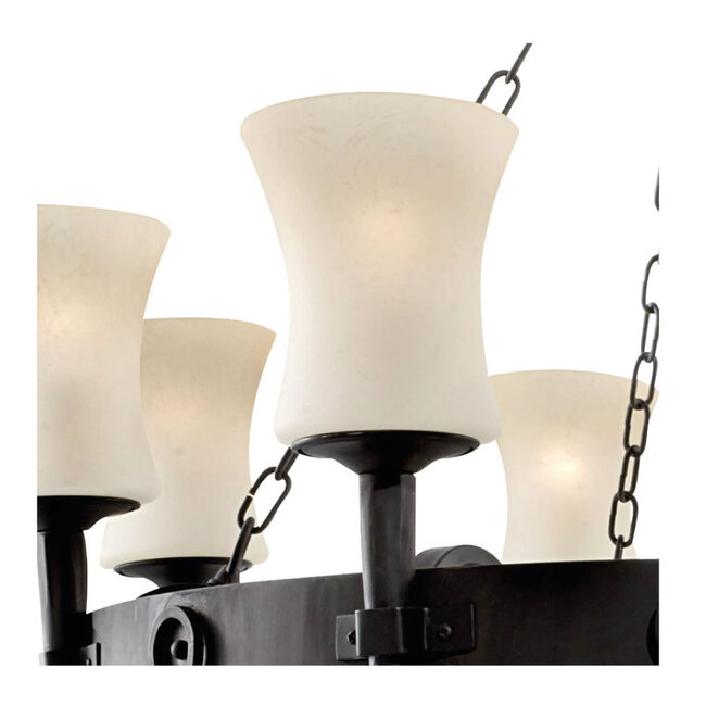 Searchlight Hanglamp Cartwheel 8L - Zwart/Wit