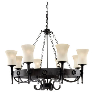 Searchlight Hanglamp Cartwheel 8L - Zwart/Wit