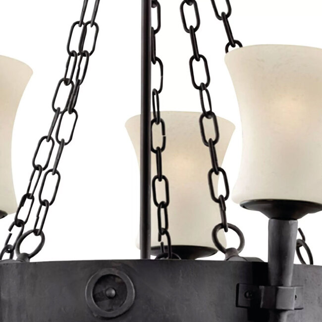 Searchlight Hanglamp Cartwheel 5L - Zwart/Wit