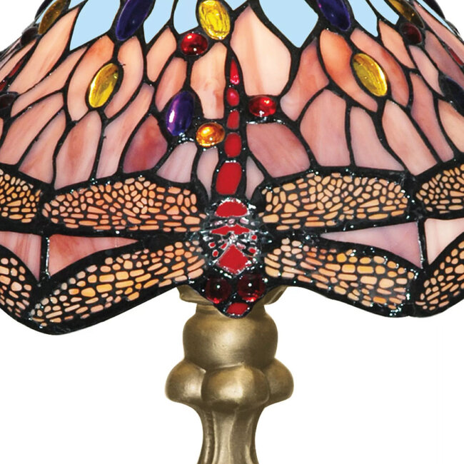 Searchlight Tafellamp Dragonfly - Brons/Glas in lood