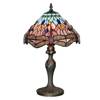 Searchlight Tafellamp Dragonfly - Brons/Glas in lood