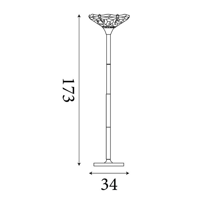 Searchlight Vloerlamp Dragonfly - Brons/Glas in lood