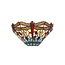 Searchlight Wandlamp Dragonfly - Brons/Glas in lood