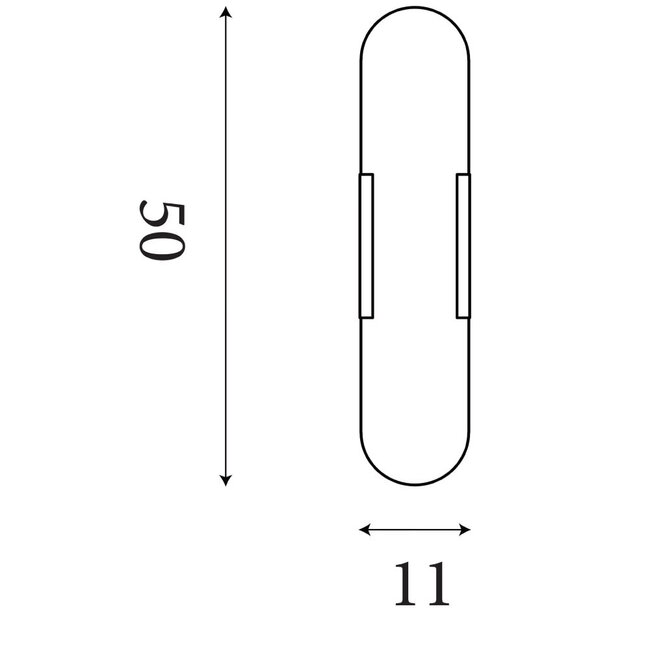 Searchlight Wandlamp Opaline 50cm - Zwart/Alabaster Glas