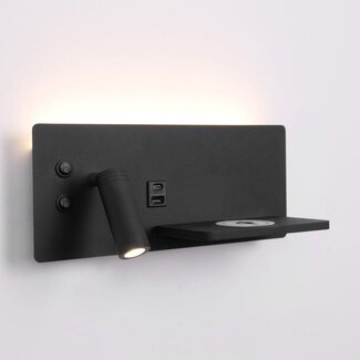 Artdelight Wandlamp Charge USB Links - Zwart