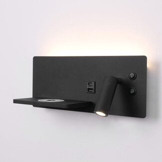 Artdelight Wandlamp Charge USB Rechts - Zwart