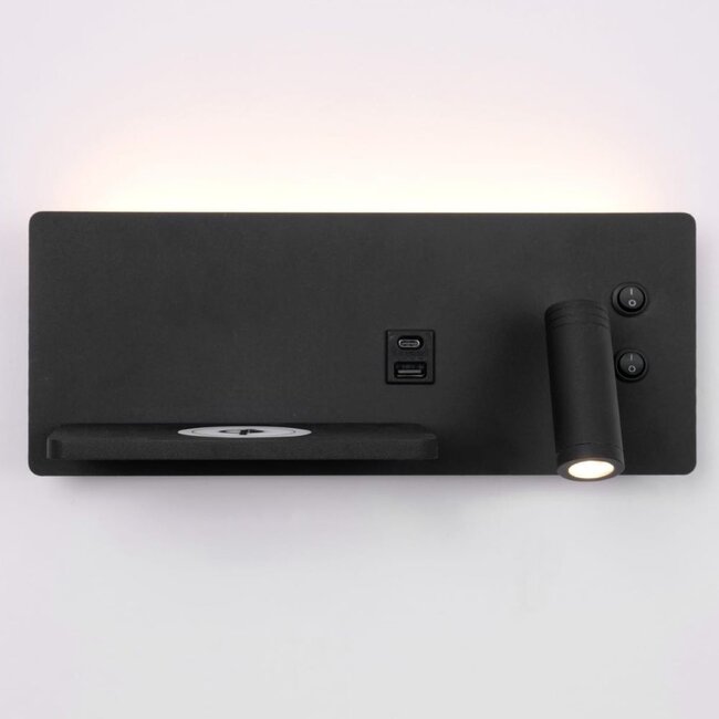 Artdelight Wandlamp Charge USB Rechts - Zwart