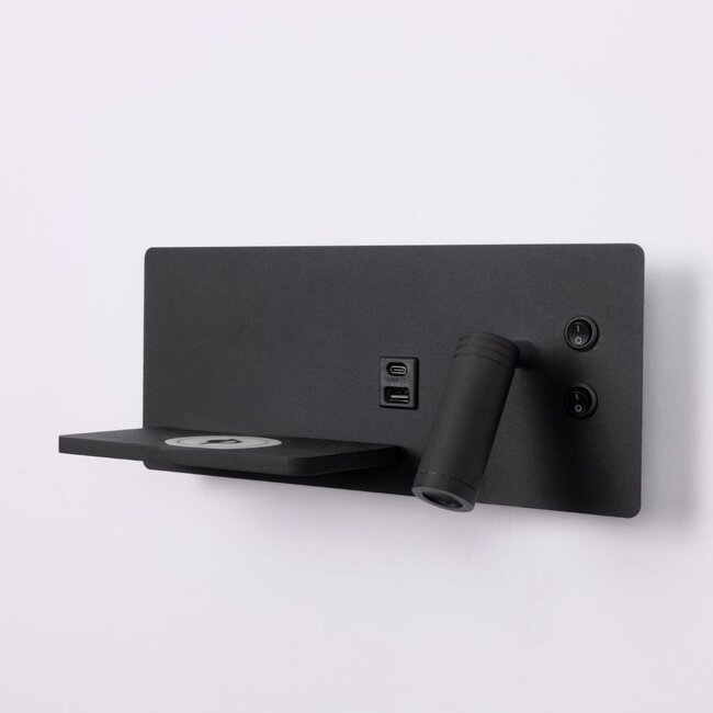 Artdelight Wandlamp Charge USB Rechts - Zwart