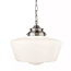Searchlight Hanglamp School House - Mat Staal/Opaal Glas