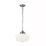Searchlight Hanglamp School House - Mat Staal/Opaal Glas