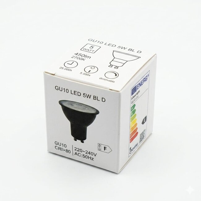 Artdelight GU10 LED Zwart 5W 2700K 450lm - Dimbaar
