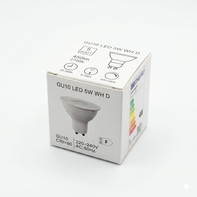 Artdelight GU10 LED Wit 5W 2700K 450lm - Dimbaar