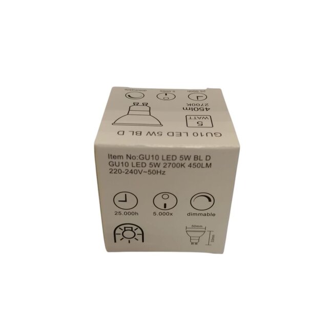 Artdelight GU10 LED Zwart 5W 2700K 450lm - Dimbaar