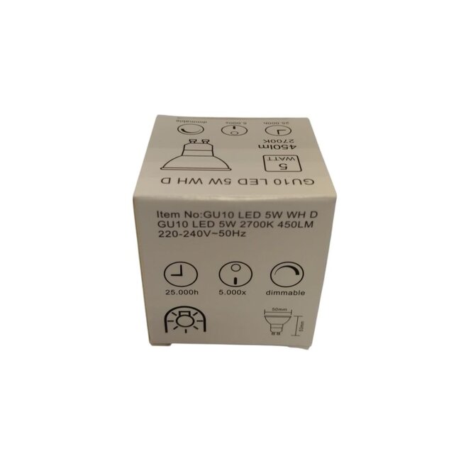 Artdelight GU10 LED Wit 5W 2700K 450lm - Dimbaar