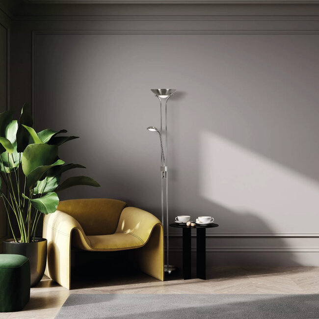 Searchlight Vloerlamp Mother & Child - Mat Staal