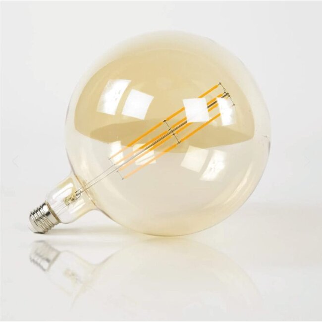 HELDR! E27 Led Filament Globe 200mm Amber 8W 2100K 480lm - Dimbaar