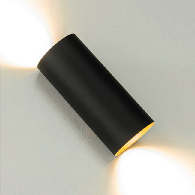 Artdelight Wandlamp Roulo 2 - Zwart/Goud