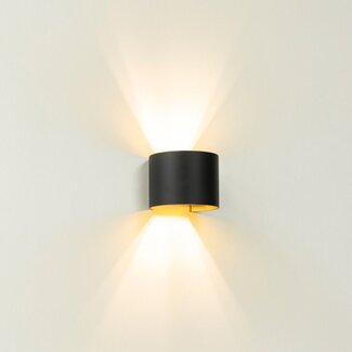 Artdelight Wandlamp Gyro - Zwart/Goud