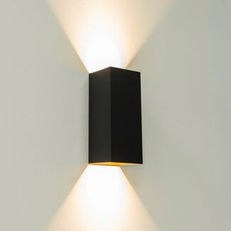 Artdelight Wandlamp Dante 2 XL - Zwart/Goud