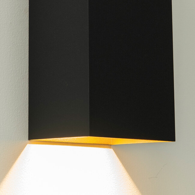 Artdelight Wandlamp Dante 2 XL - Zwart/Goud