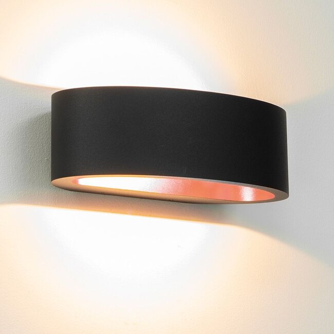 Artdelight Wandlamp Sharp - Zwart/Koper