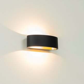 Artdelight Wandlamp Sharp - Zwart/Mat Goud