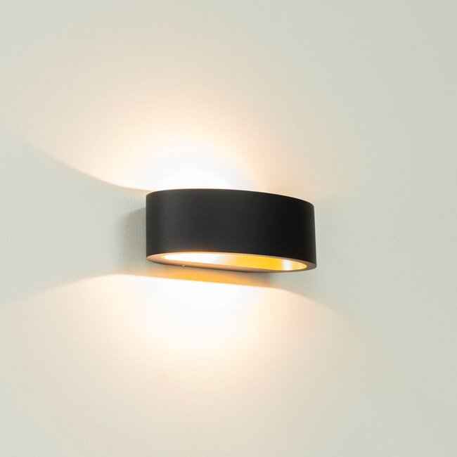 Artdelight DALI Wandlamp Sharp - Zwart/Mat Goud