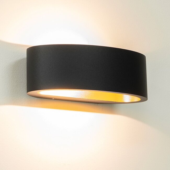 Artdelight DALI Wandlamp Sharp - Zwart/Mat Goud