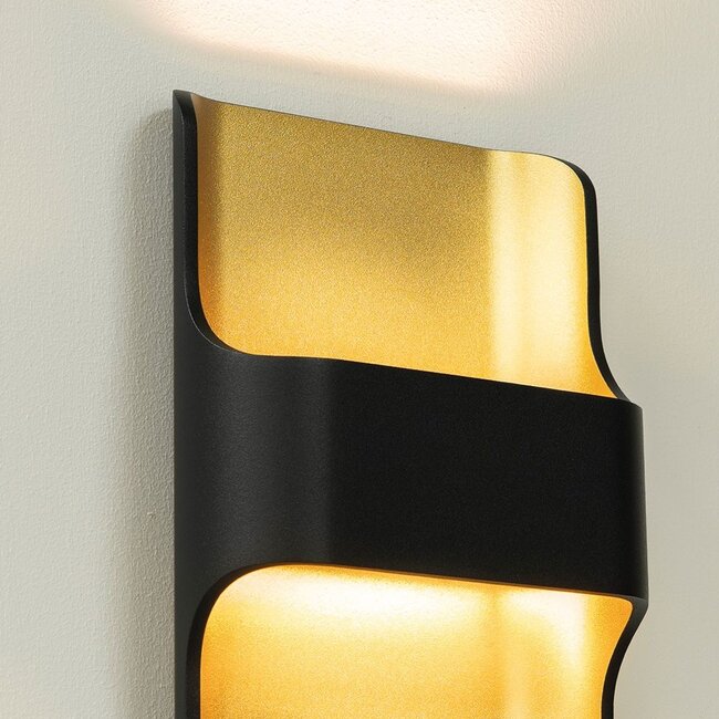 Artdelight Wandlamp Dallas - Zwart/Mat Goud