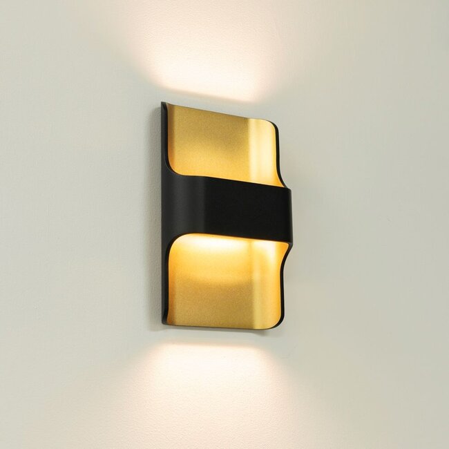 Artdelight DALI Wandlamp Dallas - Zwart/Mat Goud