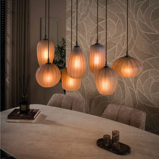 HELDR! Hanglamp Pescara 7L - Brown/Frosted