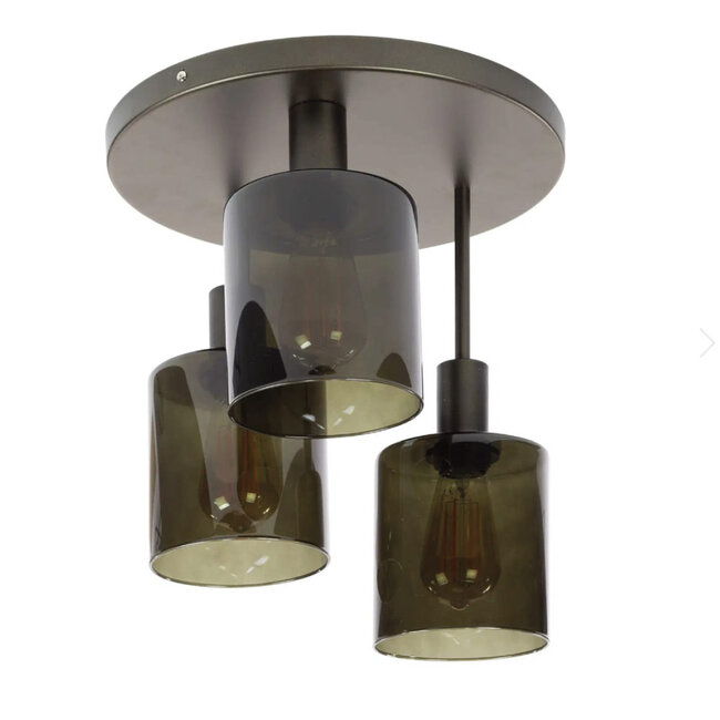 HELDR! Glazen Plafondlamp Firenze 3L - Brons/Bruin
