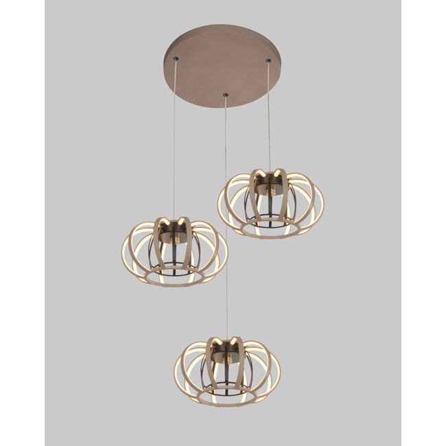 Geeti Design Hanglamp Salo 3L Vide - Zand/Zwart