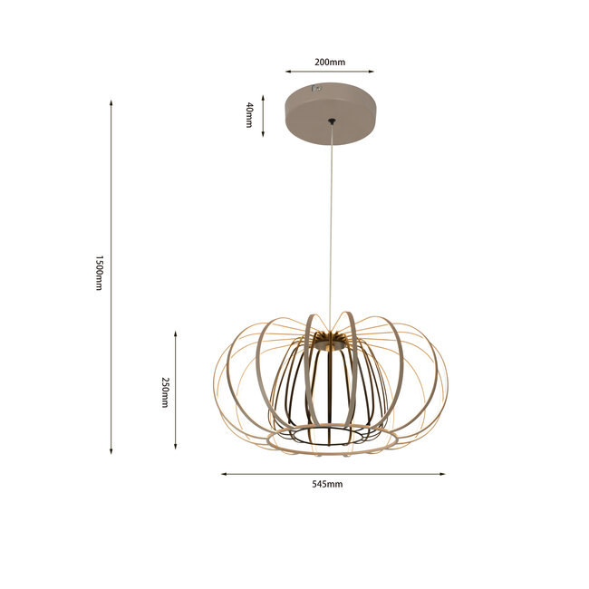 Geeti Design Hanglamp Salo 1L - Zand/Zwart